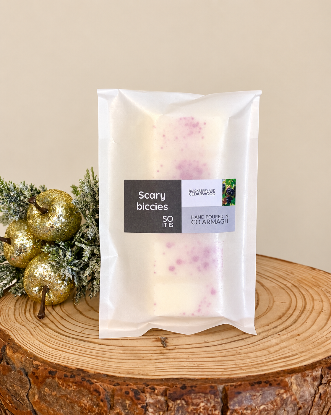 NEW ‘Scary biccies so it is’ Blackberry and Cedarwood 50g Wax Melt