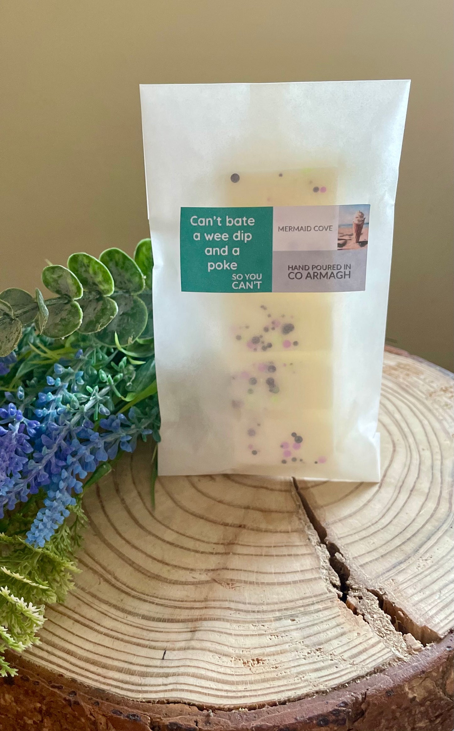 June Wax Melt of the Month!! ‘Can’t bate a wee dip and a poke so you can’t’ Mermaid Cove, 50g wax melt