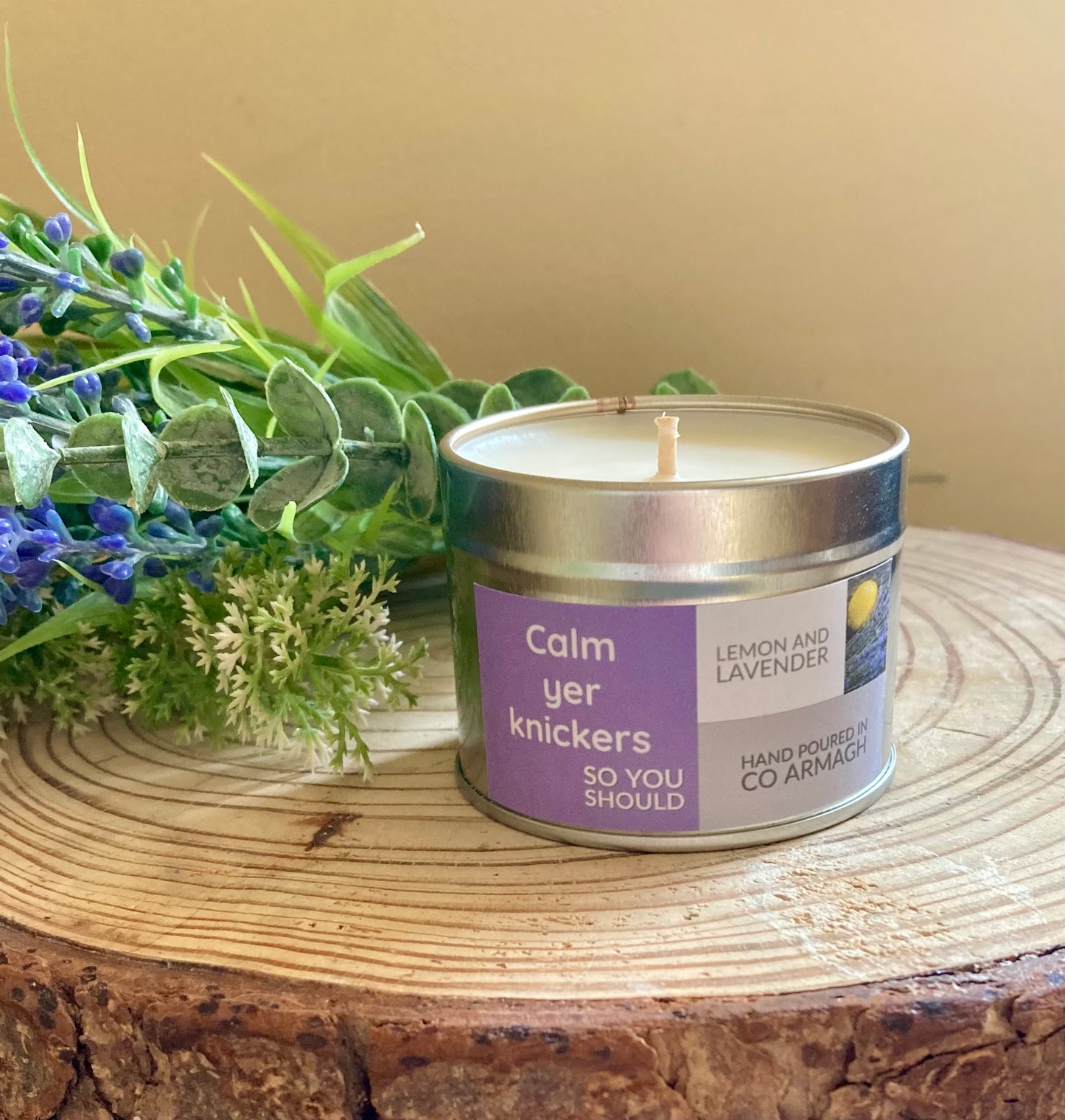 ‘Calm yer knickers so you should' Lemon Lavender, 96g Candle Tin