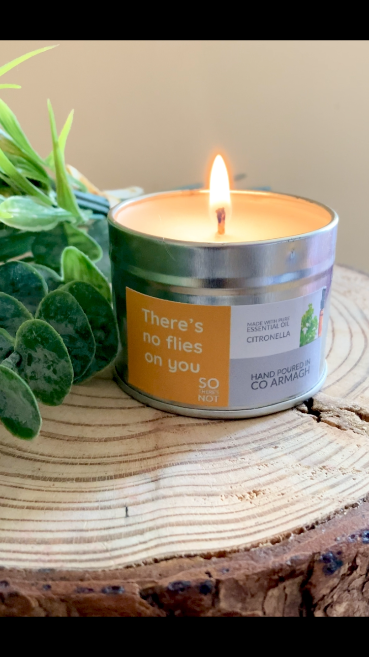 SALE ‘There’s no flies on you so there’s not’ Pure Essential Oil 96g Candle Citronella