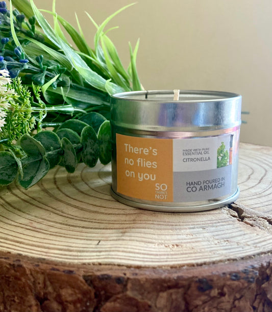 SALE ‘There’s no flies on you so there’s not’ Pure Essential Oil 96g Candle Citronella