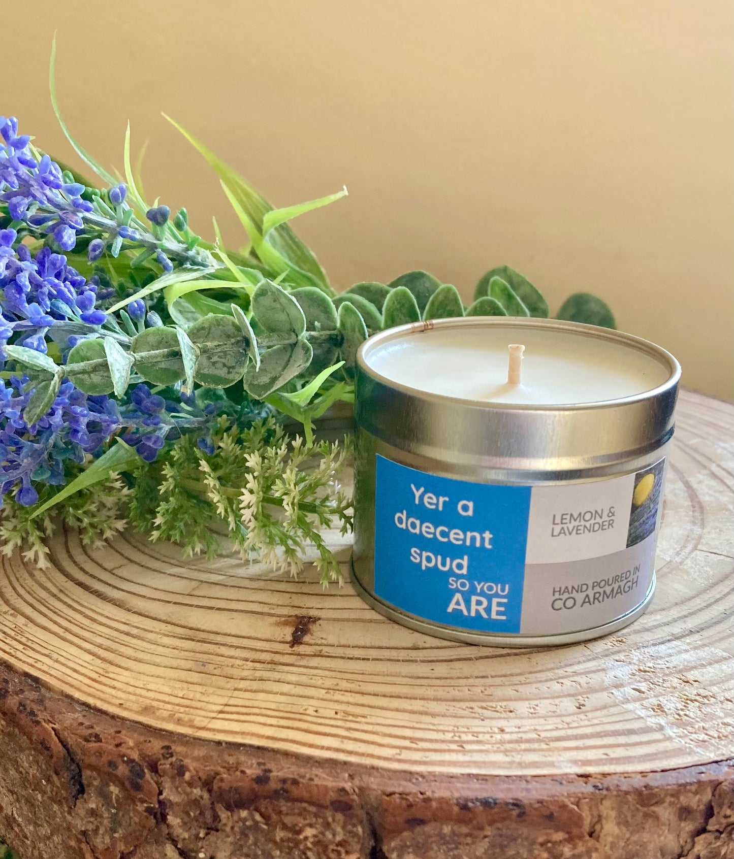 'Yer a daecent spud so you are' Lemon Lavender, 96g Candle Tin