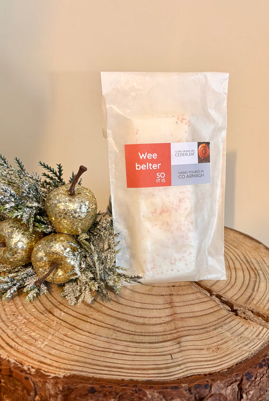 Sale ‘Wee belter so it is’ Clove Orange and Cedarleaf 50g Wax Melt