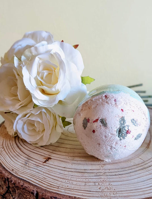 SALE-  Holly berry and mistletoe bath bomb